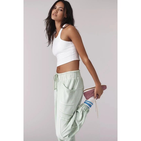 Daily Practice by Anthropologie Slouchy Jogger Pants Pull-on Ribbed L NEW 280531 - Picture 5 of 13